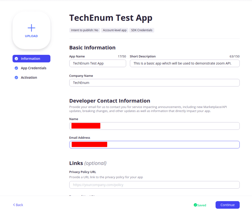zoom app information page